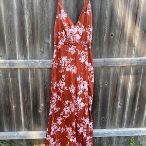 Josina Satin Floral Maxi Dress